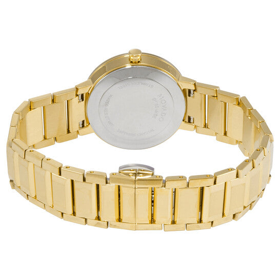 Movado Sapphire Quartz Yellow Mirror Dial Ladies Watch 607549