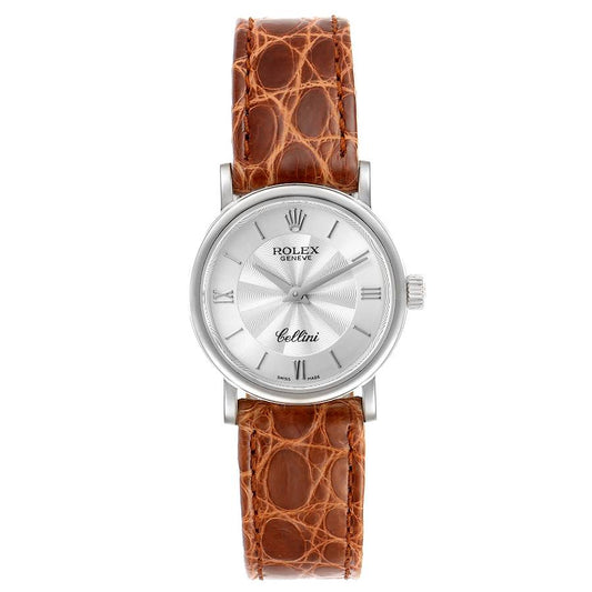 Rolex Cellini Roman Computer Dial Leather Strap Watch 6110