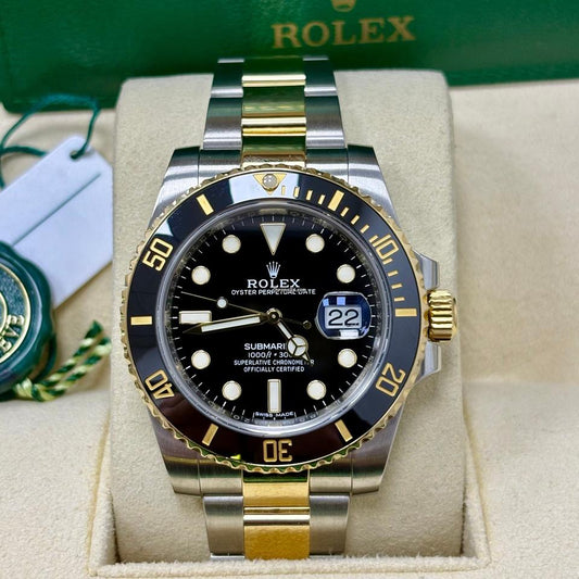 Rolex Submariner Date Black Dial Two Tone Watch 116613