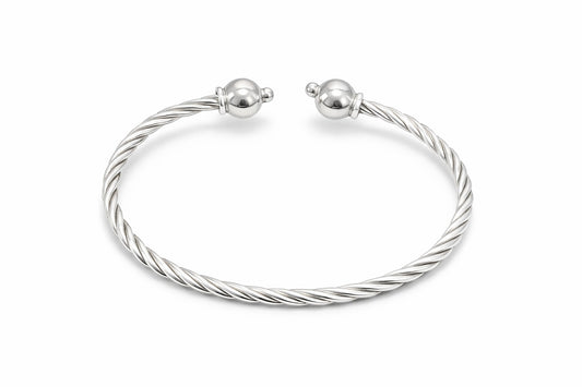 Sterling Silver thin twisted Cape Cod style cuff