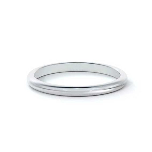 Platinum Low Dome Wedding Band