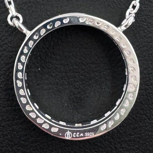The back of the necklace closed, stamped CCM S925